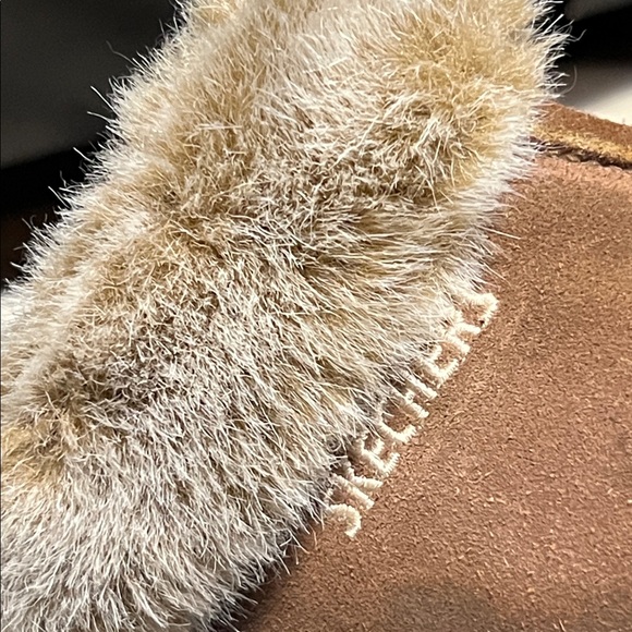 SKETCHERS WORK 🥾 TAN/BROWN LEATHER FAUX FUR LINED NON-SLIP SOLE CLOGS Women’s 10 - Picture 6 of 15